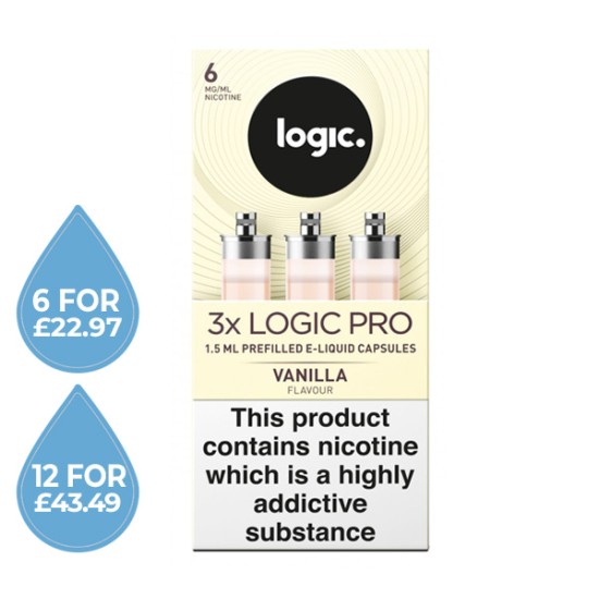 Logic Pro White Vanilla 6mg Capsules Refills 3 Pack
