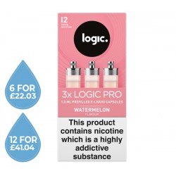 Logic Pro Watermelon 12mg Capsules Refills 3 Pack