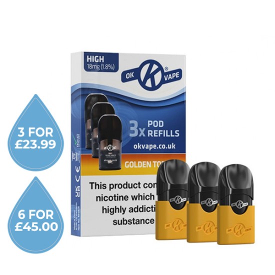 OK Vape Pod Refills Golden Tobacco