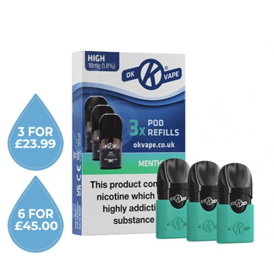 OK Vape Pod Refills Menthol