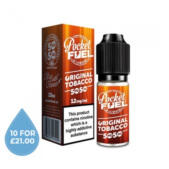 50/50 Pocket Fuel Original Tobacco E-Liquid 10ml