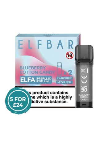 Elf Bar ELFA Prefilled Blueberry Cotton Candy Pods 