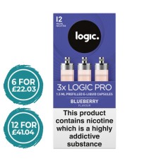 Logic Pro Blueberry Capsules Refills 3 Pack LIQUIDS