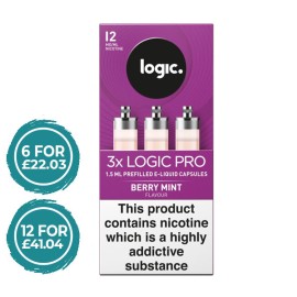 Logic Pro Berry Mint Capsules Refills 3 Pack LIQUIDS