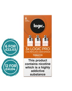 E-Lites Logic Pro Tobacco Capsules Refills 3 Pack LIQUIDS